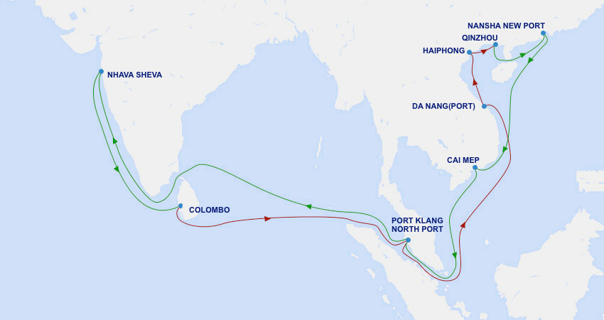 CI8 - THE SOLE SERVICE DIRECTLY CONNECTING CAI MEP TO THE WEST INDIA OPERATED BY WAN HAI LINES AT TCIT