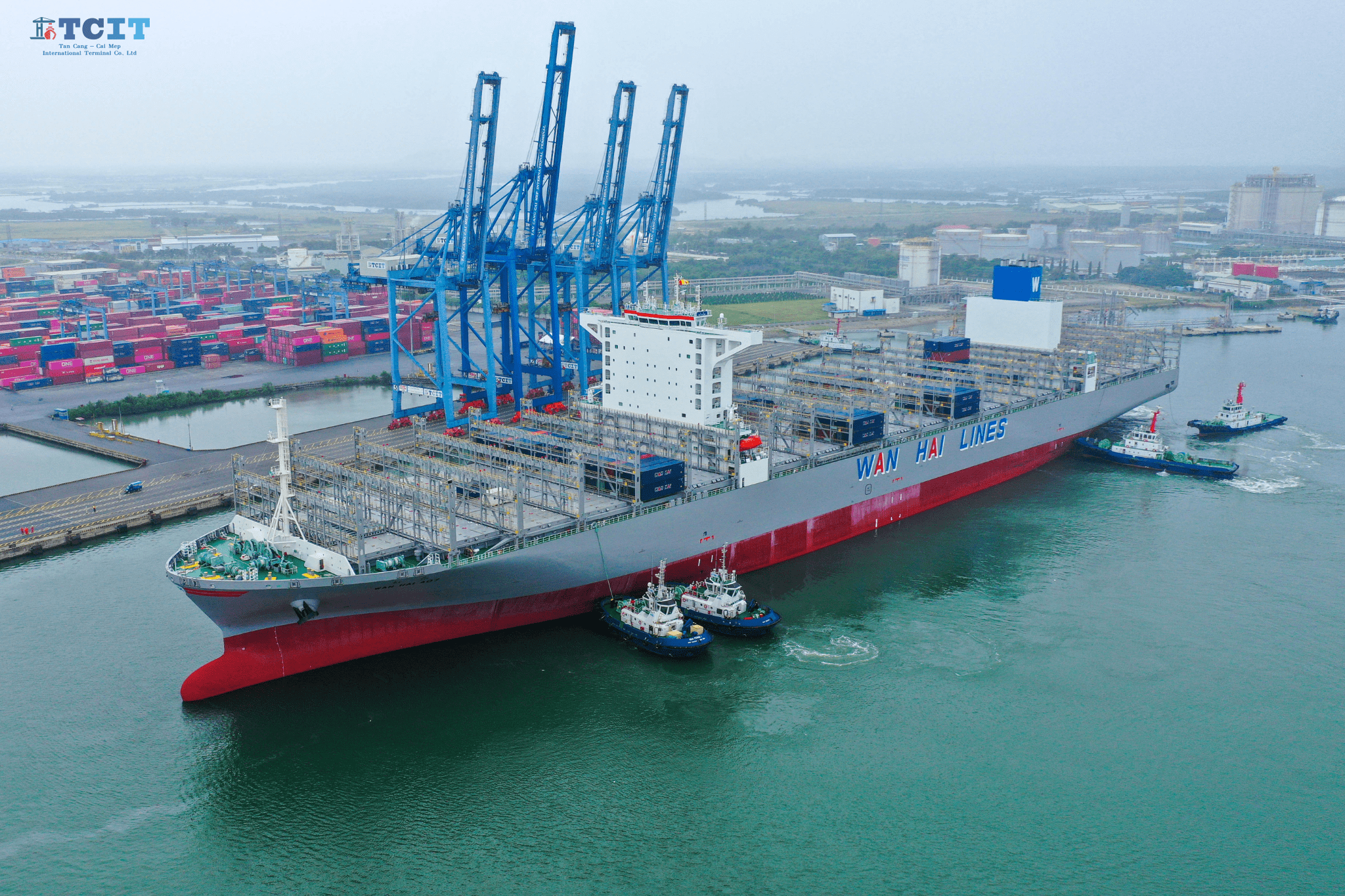 WARMLY WELCOME THE LARGEST CONTAINER VESSEL OF WAN HAI LINES TO EVER CALL AT TCIT.