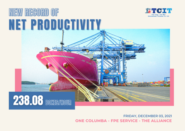 TCIT THIẾT LẬP KỈ LỤC NĂNG SUẤT GIẢI PHÓNG TÀU MỚI 238,08 CONTAINER/GIỜ